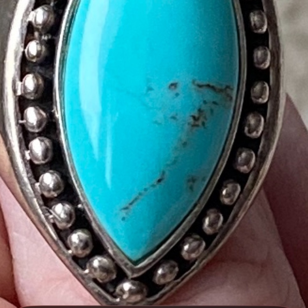 Turquoise Silver Ring Set - Picture 3 of 11